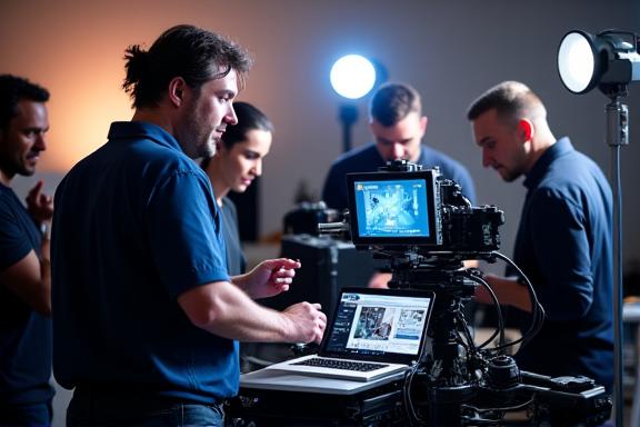 Il team di Eventi Italiani al lavoro durante una produzione video.